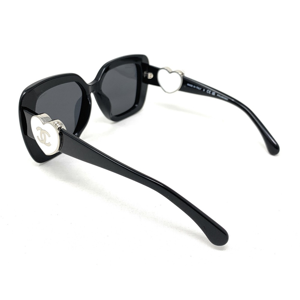 CHANEL Women's Polarized Sunglasses CH5518A 501/T8 Black Silver Grey 54mm - Picture 5 of 6